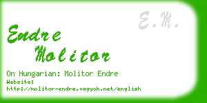 endre molitor business card
